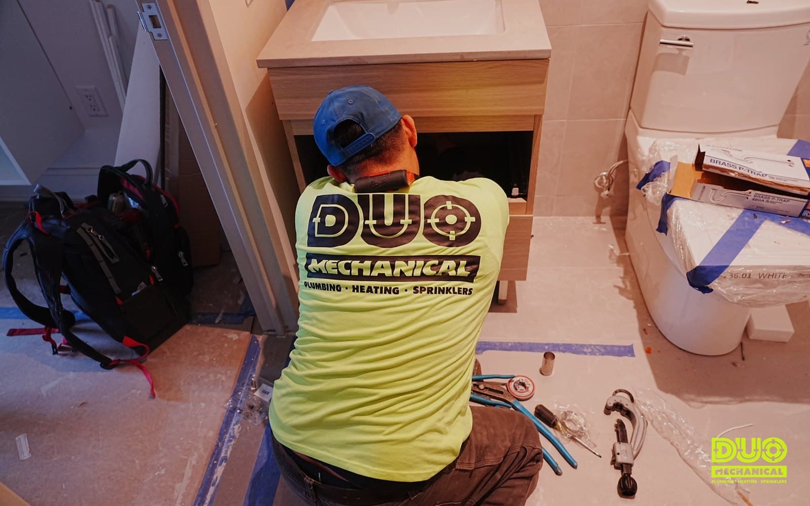 The DUO Mechanical crew on a NYC job site